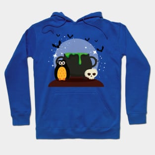 Halloween card with cauldron & owl Hoodie